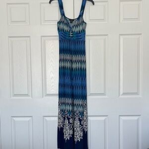 Spense Blue Patterned Maxi Dress